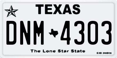 TX license plate DNM4303