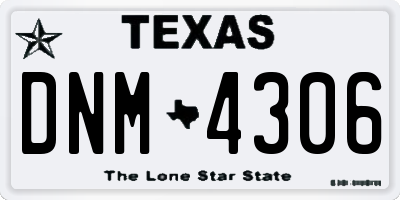 TX license plate DNM4306