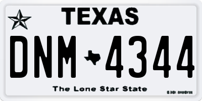 TX license plate DNM4344