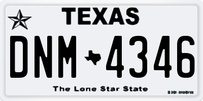 TX license plate DNM4346