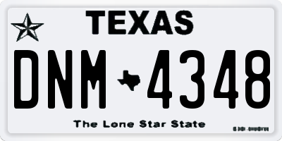 TX license plate DNM4348
