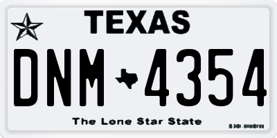 TX license plate DNM4354