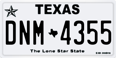 TX license plate DNM4355