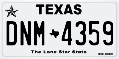TX license plate DNM4359