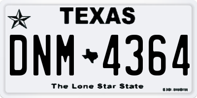 TX license plate DNM4364