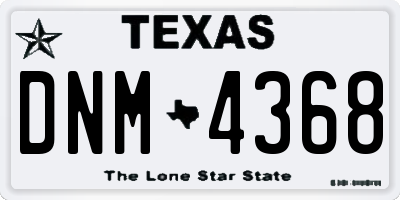 TX license plate DNM4368