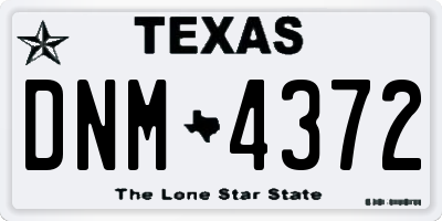 TX license plate DNM4372