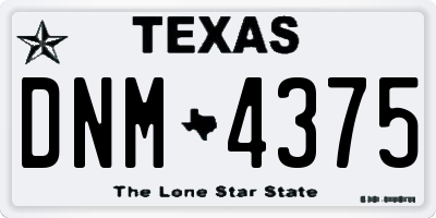 TX license plate DNM4375