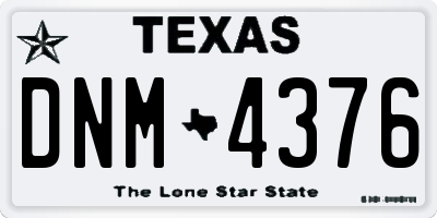 TX license plate DNM4376