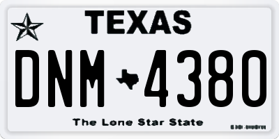 TX license plate DNM4380