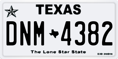 TX license plate DNM4382