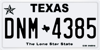 TX license plate DNM4385
