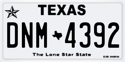 TX license plate DNM4392