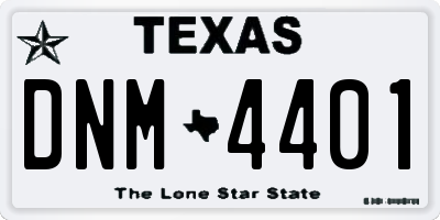 TX license plate DNM4401
