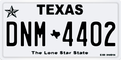 TX license plate DNM4402