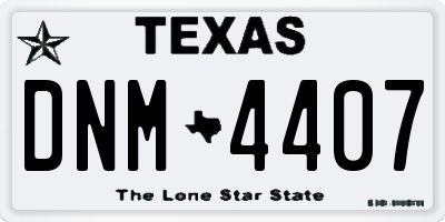 TX license plate DNM4407