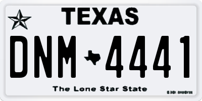 TX license plate DNM4441