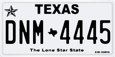 TX license plate DNM4445