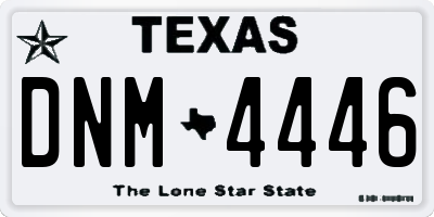 TX license plate DNM4446