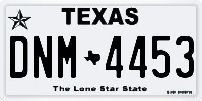 TX license plate DNM4453