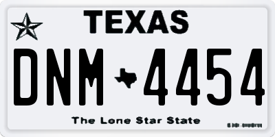 TX license plate DNM4454