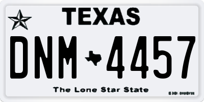 TX license plate DNM4457