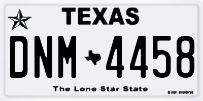 TX license plate DNM4458