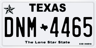 TX license plate DNM4465