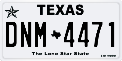 TX license plate DNM4471