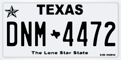 TX license plate DNM4472