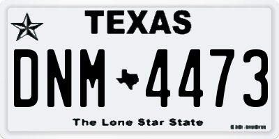 TX license plate DNM4473