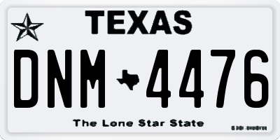 TX license plate DNM4476