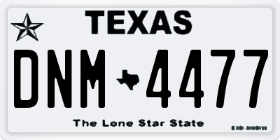 TX license plate DNM4477