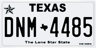 TX license plate DNM4485