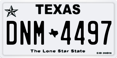 TX license plate DNM4497