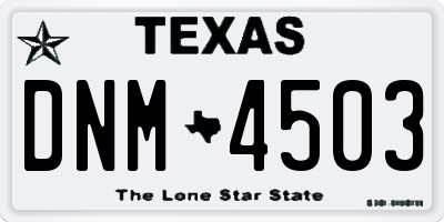 TX license plate DNM4503