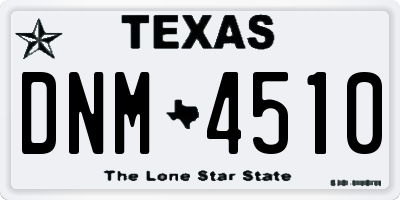 TX license plate DNM4510