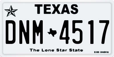 TX license plate DNM4517