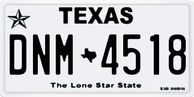 TX license plate DNM4518