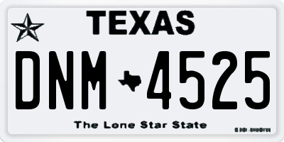 TX license plate DNM4525