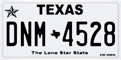 TX license plate DNM4528