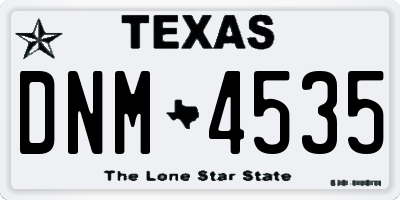 TX license plate DNM4535