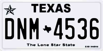 TX license plate DNM4536