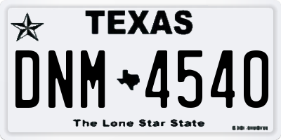 TX license plate DNM4540