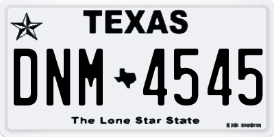 TX license plate DNM4545