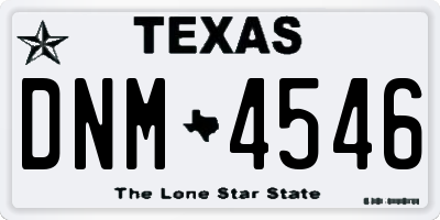 TX license plate DNM4546