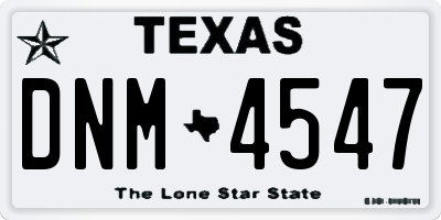 TX license plate DNM4547