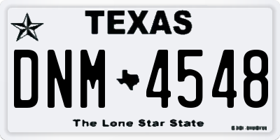 TX license plate DNM4548