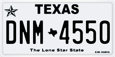 TX license plate DNM4550