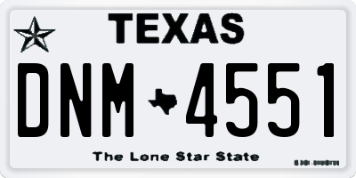 TX license plate DNM4551